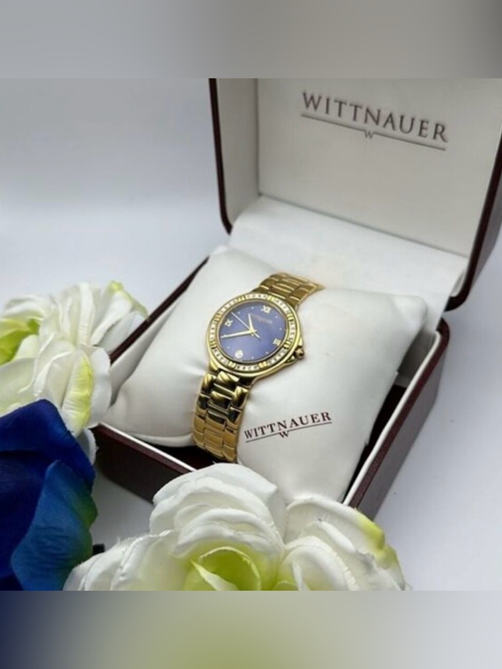 Wittnauer Men’s Gold Slim Swiss Watch Black Face Diamond EmbellisH ($800) FIRM!